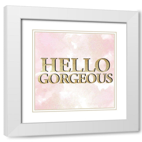 Hello 2 V2 White Modern Wood Framed Art Print with Double Matting by Allen, Kimberly