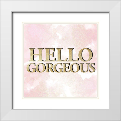 Hello 2 V2 White Modern Wood Framed Art Print with Double Matting by Allen, Kimberly