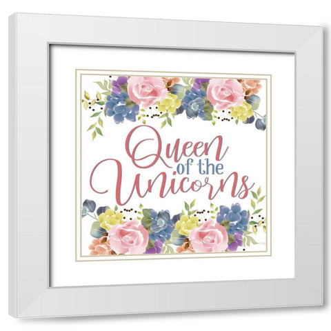 Unicorn Queen 2 White Modern Wood Framed Art Print with Double Matting by Allen, Kimberly