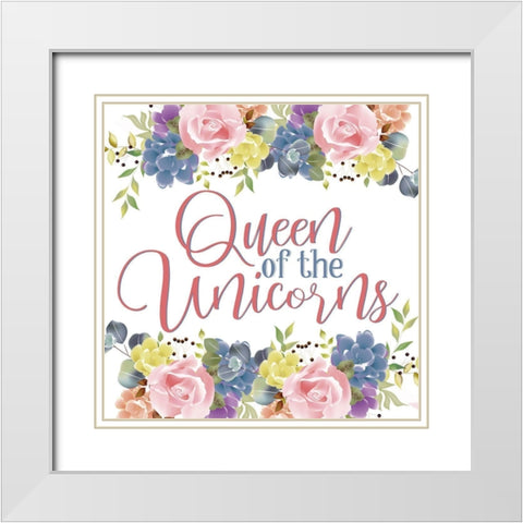 Unicorn Queen 2 White Modern Wood Framed Art Print with Double Matting by Allen, Kimberly