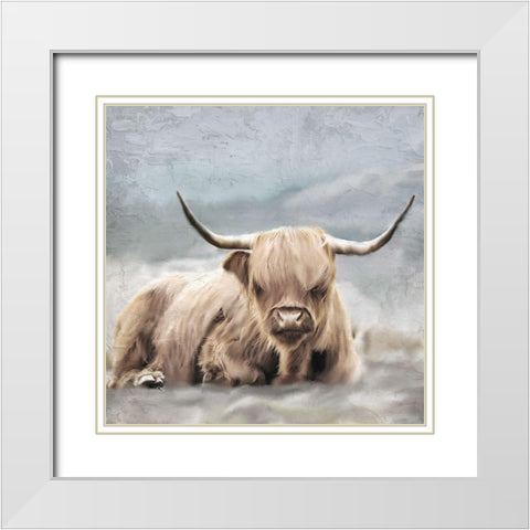 Highland White Modern Wood Framed Art Print with Double Matting by Allen, Kimberly
