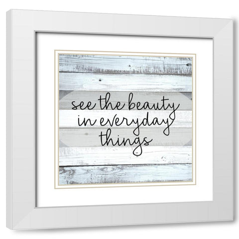 See White Modern Wood Framed Art Print with Double Matting by Allen, Kimberly
