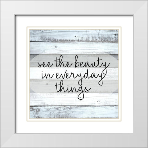 See White Modern Wood Framed Art Print with Double Matting by Allen, Kimberly