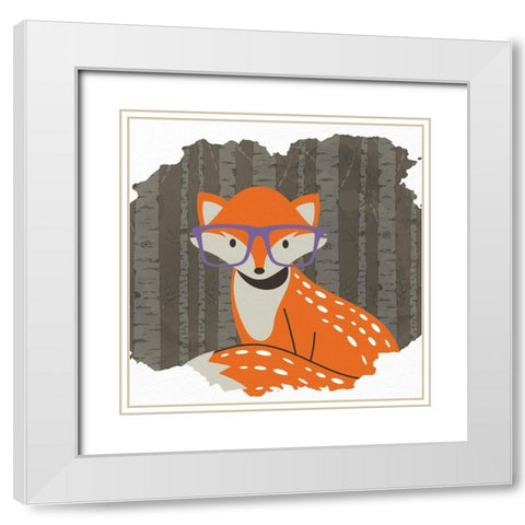 Forest Fun 1 White Modern Wood Framed Art Print with Double Matting by Allen, Kimberly