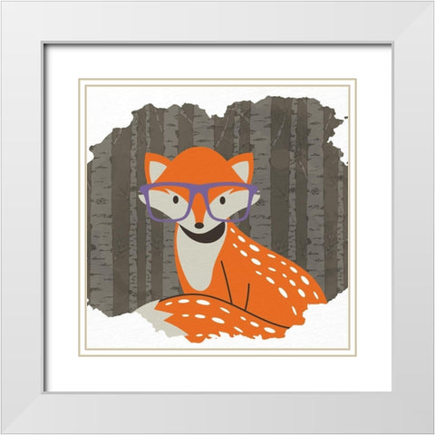 Forest Fun 1 White Modern Wood Framed Art Print with Double Matting by Allen, Kimberly