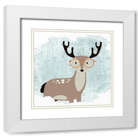Forest Fun 2 White Modern Wood Framed Art Print with Double Matting by Allen, Kimberly