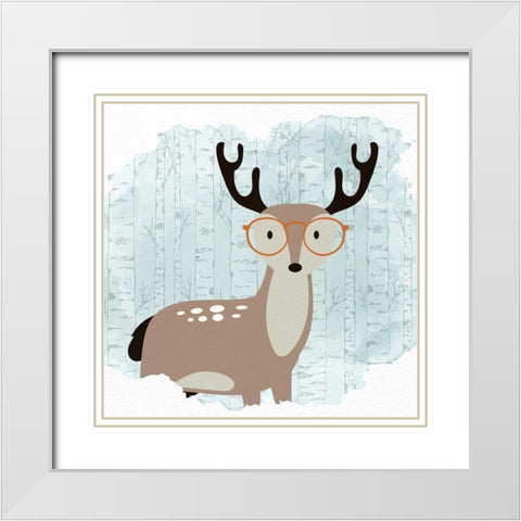 Forest Fun 2 White Modern Wood Framed Art Print with Double Matting by Allen, Kimberly
