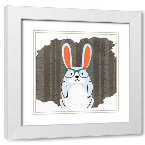 Forest Fun 3 White Modern Wood Framed Art Print with Double Matting by Allen, Kimberly
