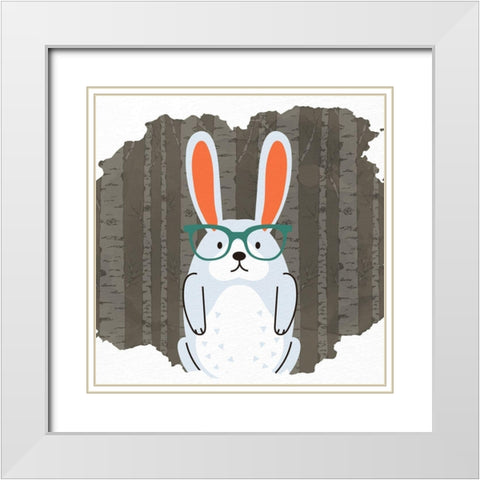 Forest Fun 3 White Modern Wood Framed Art Print with Double Matting by Allen, Kimberly