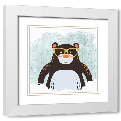 Forest Fun 4 White Modern Wood Framed Art Print with Double Matting by Allen, Kimberly