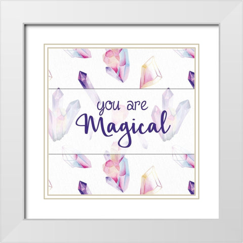 Unicorn Gems 2 White Modern Wood Framed Art Print with Double Matting by Allen, Kimberly
