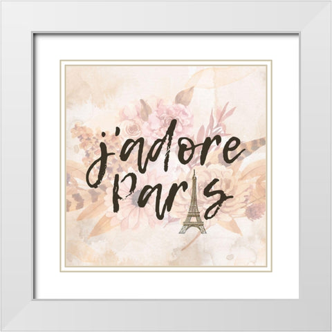 Paris Fall Blooms 2 White Modern Wood Framed Art Print with Double Matting by Allen, Kimberly