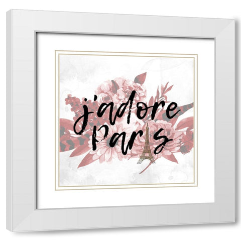 Paris Fall Blooms 2 v2 White Modern Wood Framed Art Print with Double Matting by Allen, Kimberly