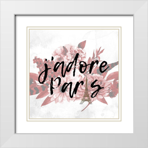 Paris Fall Blooms 2 v2 White Modern Wood Framed Art Print with Double Matting by Allen, Kimberly