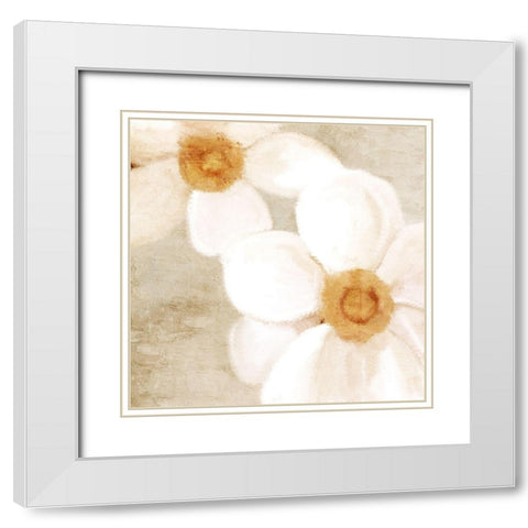 Warm Floral 2 White Modern Wood Framed Art Print with Double Matting by Allen, Kimberly