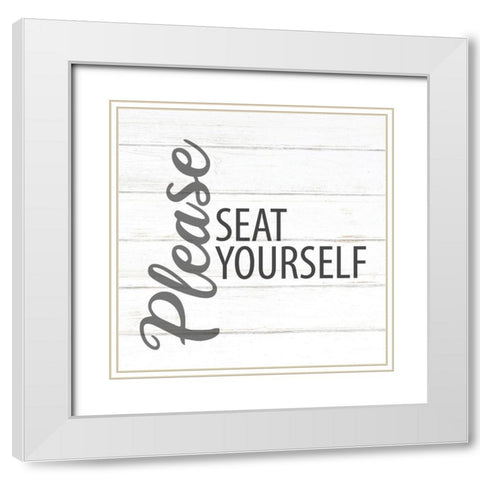 Please Seat White Modern Wood Framed Art Print with Double Matting by Allen, Kimberly