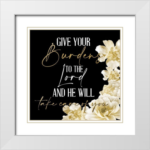 He Will Take Care 3 Square White Modern Wood Framed Art Print with Double Matting by Kimberly, Allen
