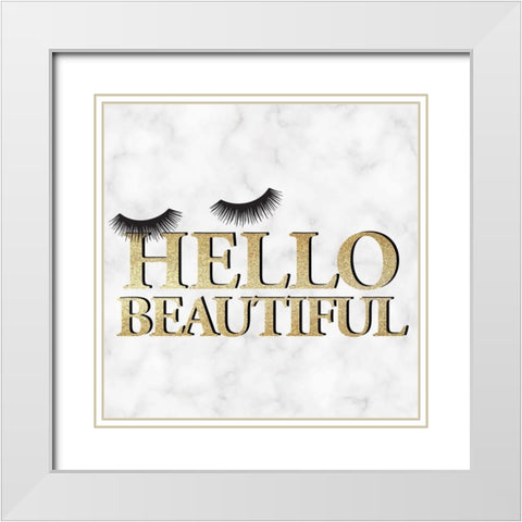 Lashes 2 White Modern Wood Framed Art Print with Double Matting by Allen, Kimberly