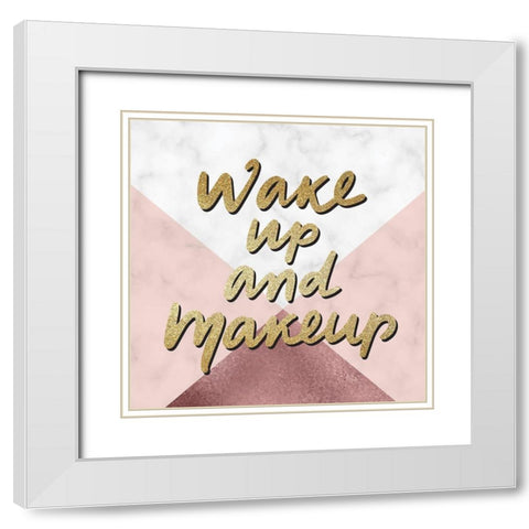 Wake Up And 1 White Modern Wood Framed Art Print with Double Matting by Allen, Kimberly
