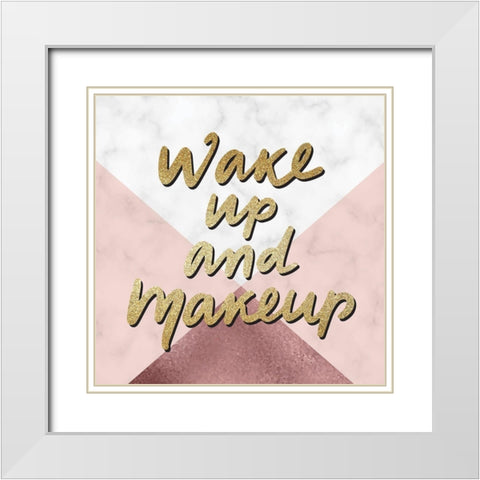 Wake Up And 1 White Modern Wood Framed Art Print with Double Matting by Allen, Kimberly