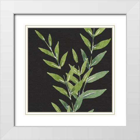 Black Greens 1 White Modern Wood Framed Art Print with Double Matting by Allen, Kimberly
