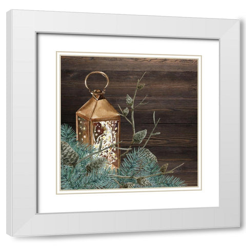 Winter Owl Blues 2 White Modern Wood Framed Art Print with Double Matting by Allen, Kimberly