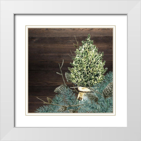 Winter Owl Blues 4 White Modern Wood Framed Art Print with Double Matting by Allen, Kimberly