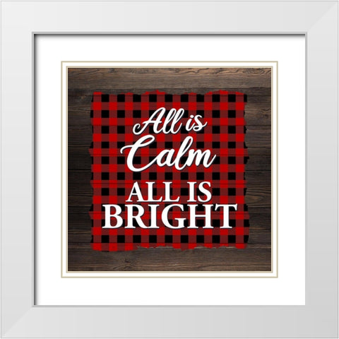 Snowflake Winter 2 V2 White Modern Wood Framed Art Print with Double Matting by Allen, Kimberly