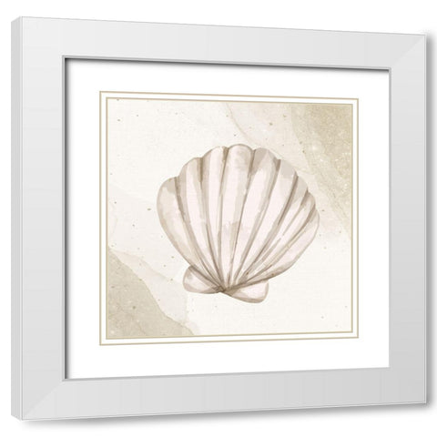 Calming Shell 2 White Modern Wood Framed Art Print with Double Matting by Allen, Kimberly