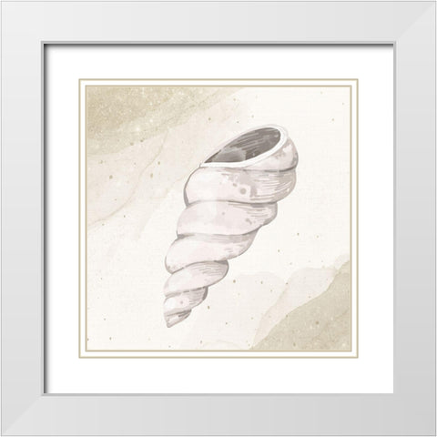 Calming Shell 3 White Modern Wood Framed Art Print with Double Matting by Allen, Kimberly