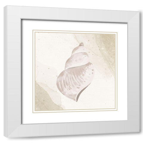 Calming Shell 4 White Modern Wood Framed Art Print with Double Matting by Allen, Kimberly