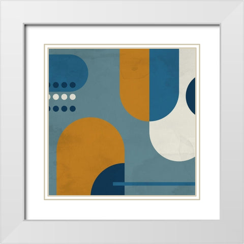 In Blue 1 White Modern Wood Framed Art Print with Double Matting by Allen, Kimberly