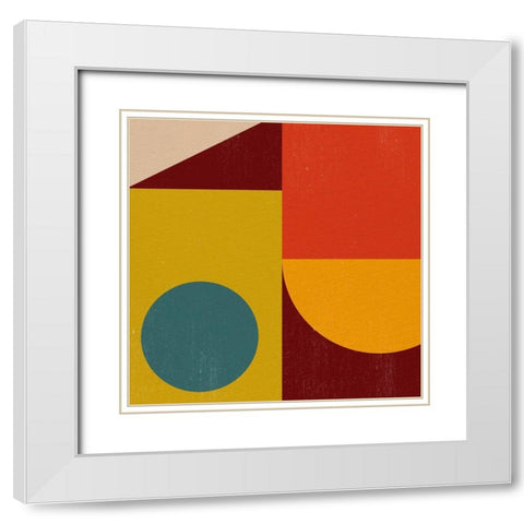 Shape 1 White Modern Wood Framed Art Print with Double Matting by Allen, Kimberly