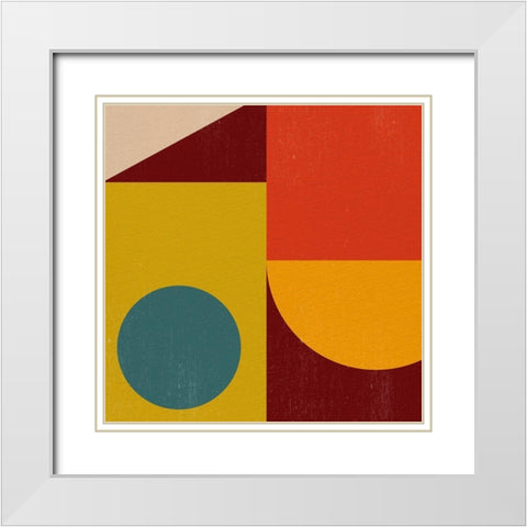 Shape 1 White Modern Wood Framed Art Print with Double Matting by Allen, Kimberly