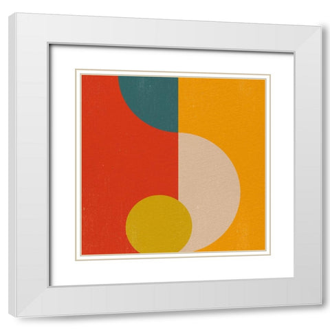 Shape 2 White Modern Wood Framed Art Print with Double Matting by Allen, Kimberly