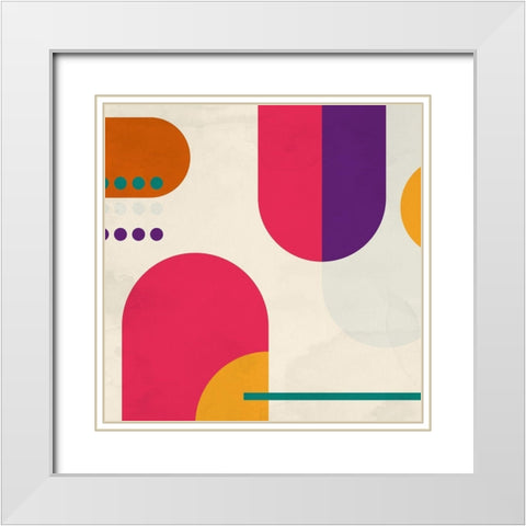 Brights 1 White Modern Wood Framed Art Print with Double Matting by Allen, Kimberly
