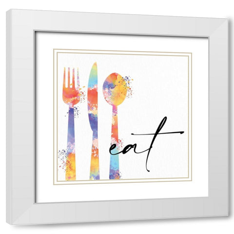 Eat 1 White Modern Wood Framed Art Print with Double Matting by Allen, Kimberly