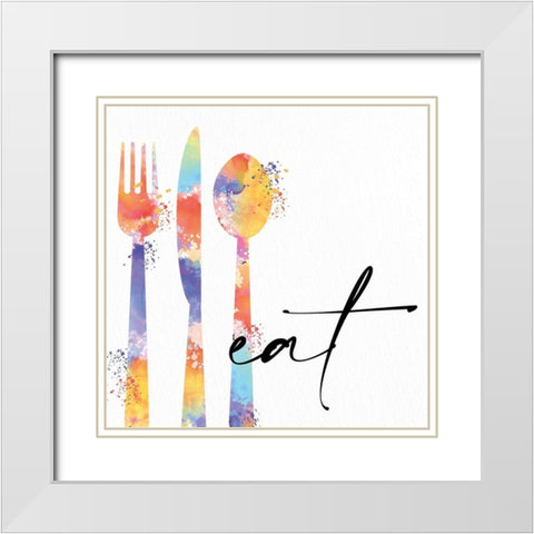 Eat 1 White Modern Wood Framed Art Print with Double Matting by Allen, Kimberly