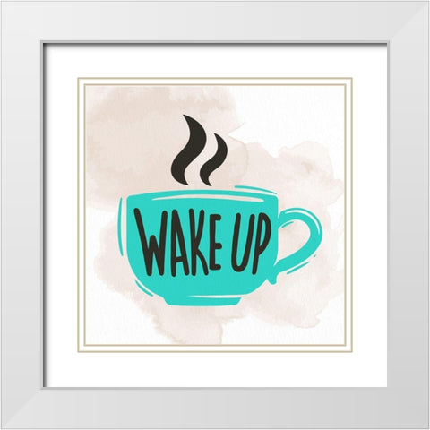Wake Up 1 White Modern Wood Framed Art Print with Double Matting by Allen, Kimberly