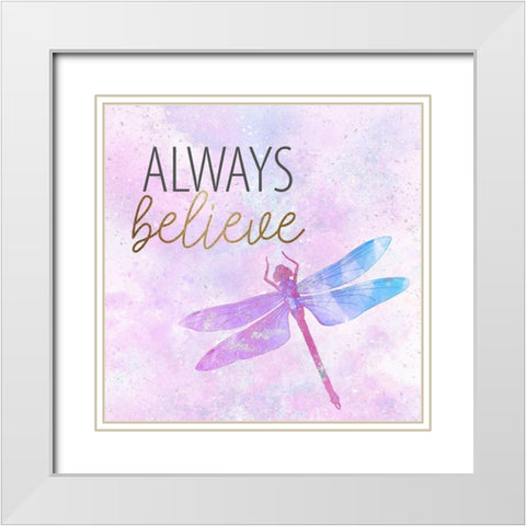 Be Butterflies 4 White Modern Wood Framed Art Print with Double Matting by Allen, Kimberly