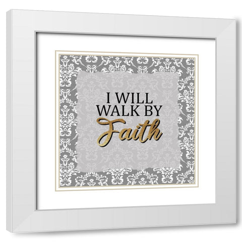 Walk 2 White Modern Wood Framed Art Print with Double Matting by Allen, Kimberly
