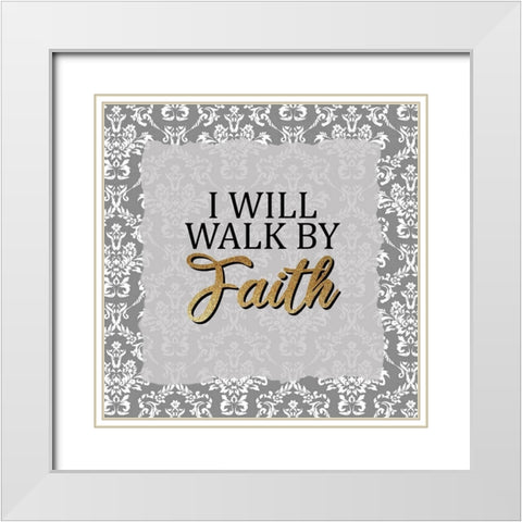 Walk 2 White Modern Wood Framed Art Print with Double Matting by Allen, Kimberly