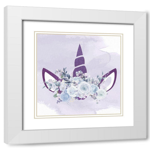 Magical Unicorn 2 White Modern Wood Framed Art Print with Double Matting by Allen, Kimberly