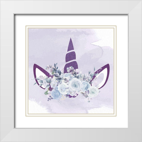 Magical Unicorn 2 White Modern Wood Framed Art Print with Double Matting by Allen, Kimberly