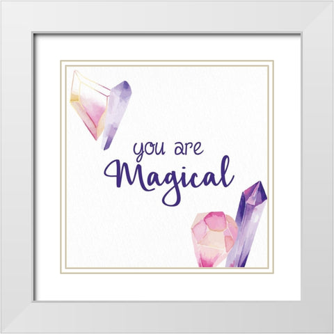 Magical Unicorn 3 White Modern Wood Framed Art Print with Double Matting by Allen, Kimberly
