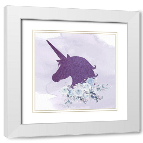 Magical Unicorn 5 White Modern Wood Framed Art Print with Double Matting by Allen, Kimberly