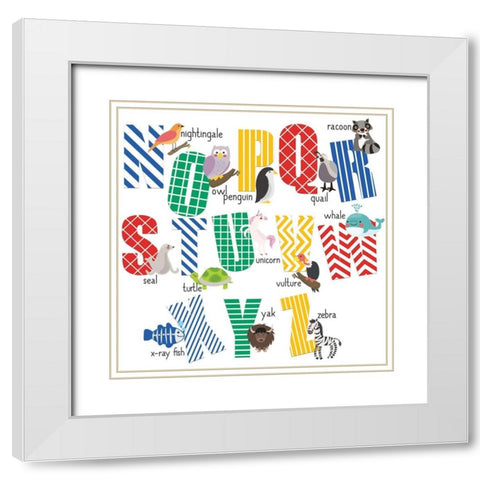 ABCs 3 White Modern Wood Framed Art Print with Double Matting by Allen, Kimberly