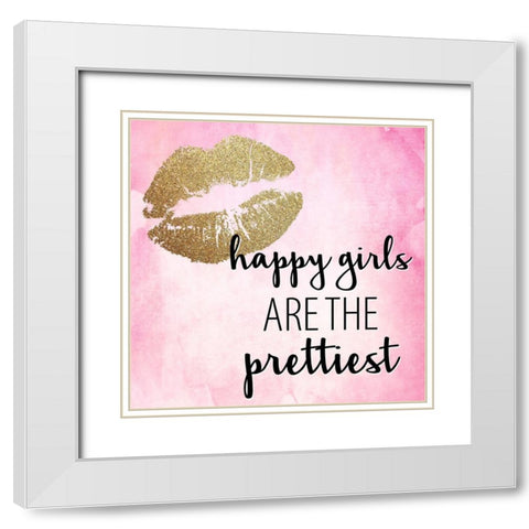 Hello Happy 2 White Modern Wood Framed Art Print with Double Matting by Allen, Kimberly