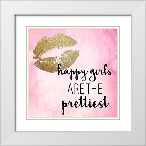 Hello Happy 2 White Modern Wood Framed Art Print with Double Matting by Allen, Kimberly