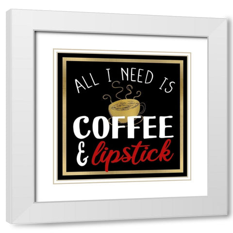 Coffee Lipstick 1 White Modern Wood Framed Art Print with Double Matting by Allen, Kimberly